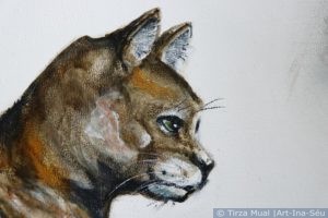 Muurschildering Kat